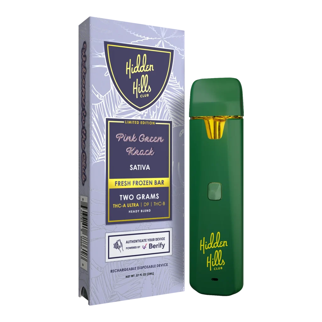 Hidden Hills Pink Green Krack product image – THC Blend vape